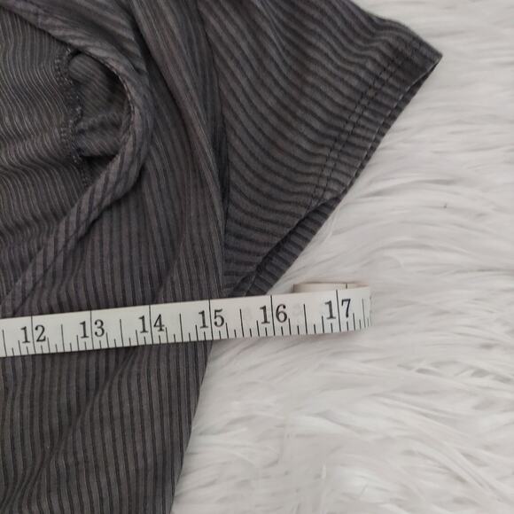 Free People Gray Ribbed Wrap Shirt Small - Picture 9 of 11